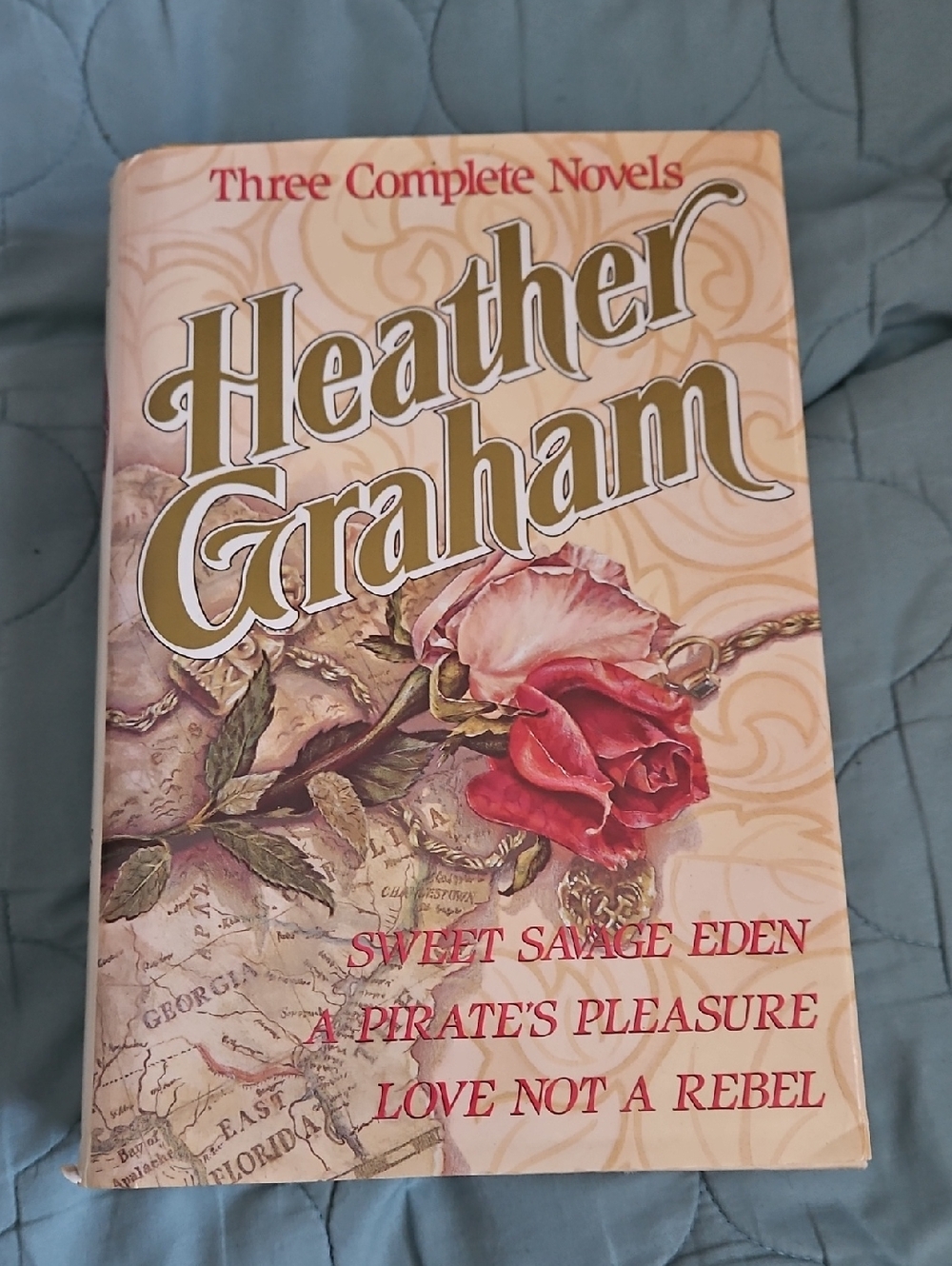 Heather Graham Three Complete Novels Hardcover — Pink & Red Floral Cover
